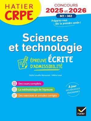 cover image of Sciences et Techno CRPE 2025-2026 Epreuve écrite d'admissibilité